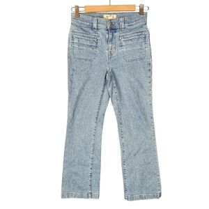 Madewell Mid-Rise Kick Out Crop Jeans Size 26 Blue Light Wash Stretch